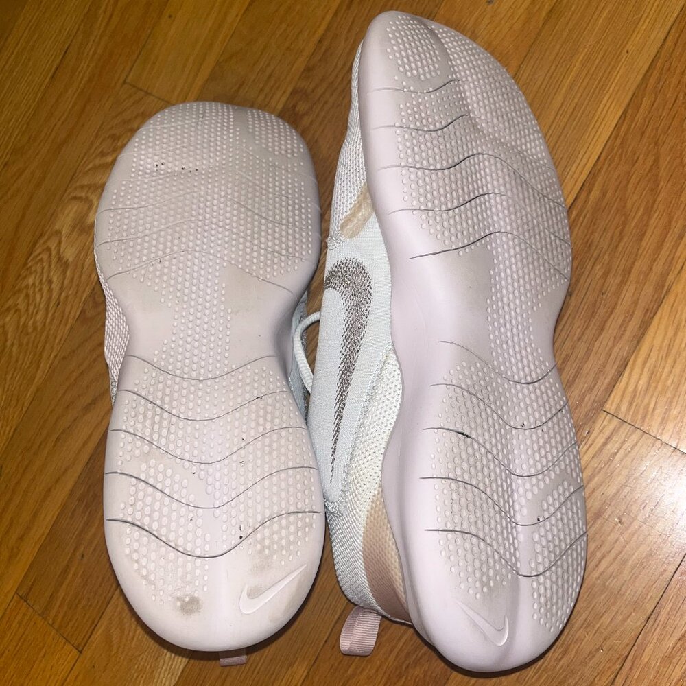 Nike Women's Flex running sneakers White rose gold/pink trainers 9.5 EUC - Picture 6 of 8